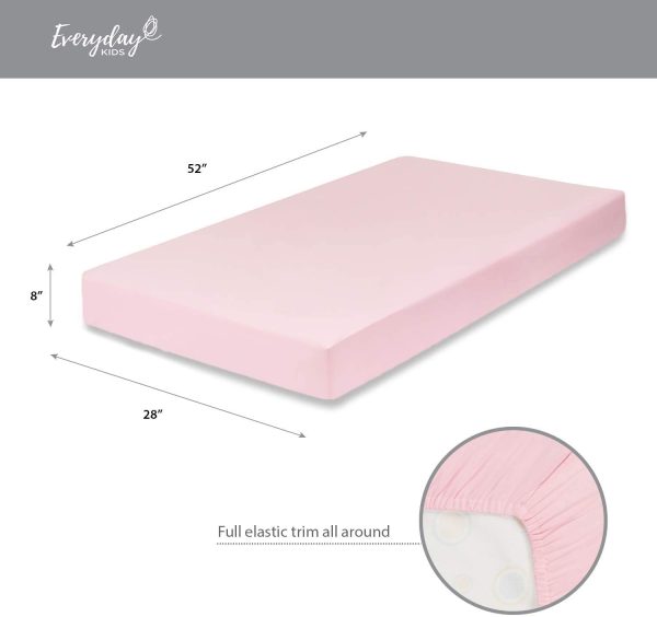 2 Pack Fitted Girls Crib Sheet, 100% Soft Microfiber, Breathable and Hypoallergenic Baby Sheet, Fits Standard Size Crib Mattress 28in x 52in, Nursery Sheet - Ballerina / Pink - Image 8