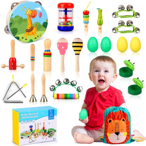 kramow Toddler Musical Instruments Toys 23PCS Wooden Percussion Instruments Set Education Musical Toys Gifts for Baby Kids - Image 7