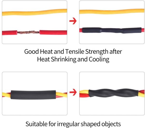 3:1 Heat Shrink Tubing Adhesive-Lined Heat Shrinkable Tube Waterproof Insulation Sealing DIY Black (5Ft (1/2 inch (12.7mm)) - Image 6