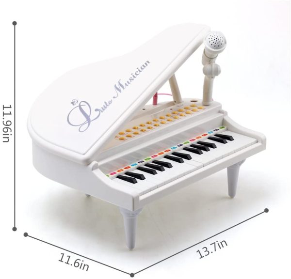 Amy&Benton Piano Keyboard Toy for Kids Piano 31 Keys White Musical Baby Piano Toy with Microphone for 3 4 5 Year Old Toddlers Gifts - Image 8