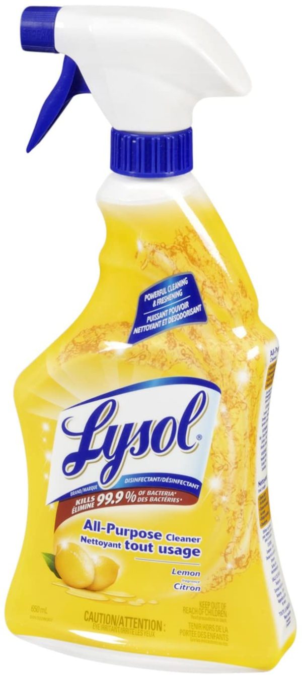 Lysol All Purpose Cleaner, Trigger, Lemon, 650ml, Powerful Cleaning & Freshening