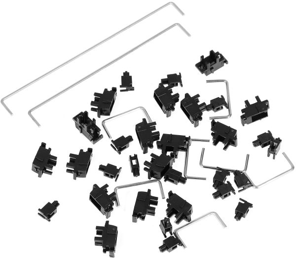 Black Plate Mount Stabilizers 2U 6.25U 7U for Cherry Style Snap in Stabilizers Compatible Mechanical Keyboards (Black 60/87 Keyboard Kit), Black 60/87 Kit (B-6087)