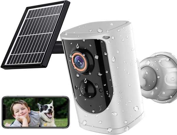 [2022] Solar Security Camera Wireless Outdoor WiFi Home Surveillance System Camera,Baby Monitor,Pet Camera,2-Way Audio,Motion Detection,PIR Motion Sensor,Night Vision,Cloud Storage,IP65 (Black) - Image 5