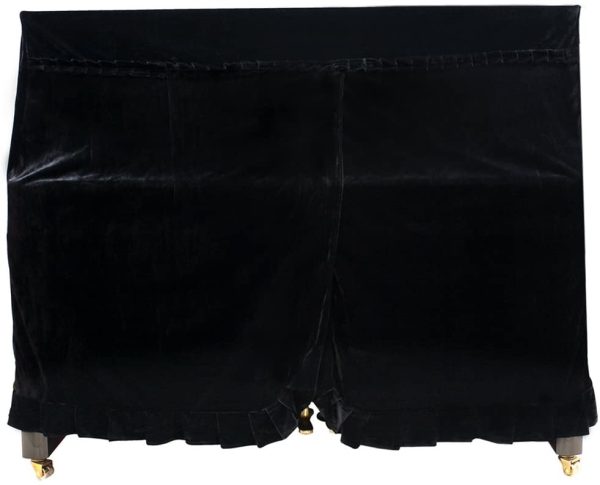 Upright Piano Cover, Colorfast Pleuche Full Piano Dust Proof Decorated Cover(Black) - Image 6