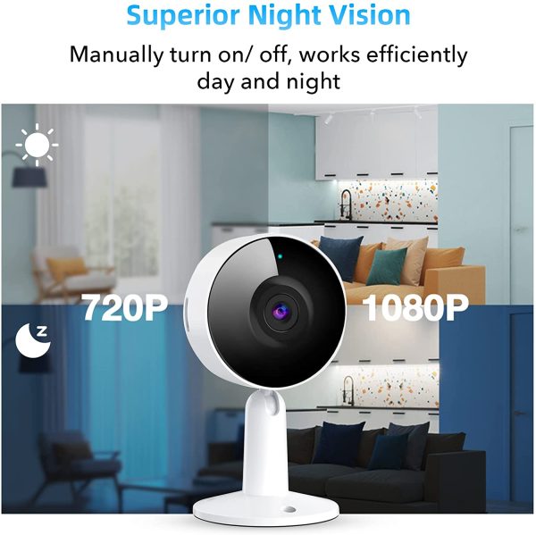 Arenti Indoor Security Camera, 1080P HD Baby Monitor, Pet Camera with Phone APP, Sound and Motion Detection, Two Way Audio, SD/Cloud Storage, Night Vision WiFi Camera, Works wtith Alexa & Google - Image 4