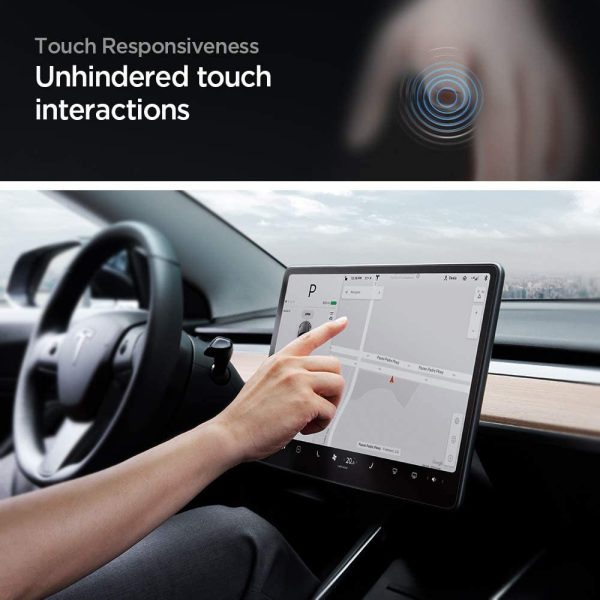 Tempered Glass Screen Protector [GlasTR EZ FIT] Designed for Tesla Model 3 / Y Dashboard Touchscreen - Matte/Anti Fingerprint - Image 2