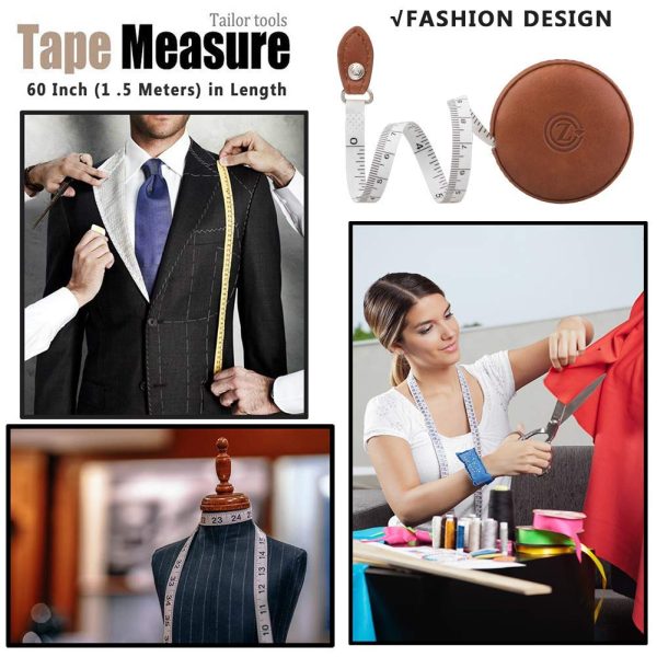 Tape Measure Body Measuring Tape for Sewing Tailor Craft Cloth Tape Measure for Body Medical Measurements Tape 60 Inch/1.5M Dual Sided Retractable Ruler - Image 8