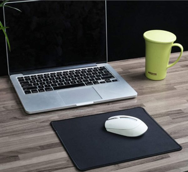 Mouse Pad with Stitched Edge, Non-Slip Rubber Base, Premium-Textured and Waterproof Mousepad for Computers, Laptop, Office & Home, 10.2x8.3inches, 3mm, Black