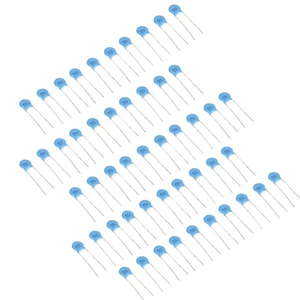 Ceramic Capacitor, 50Pcs 1000V 104M 0.1uF 100nF 1000V High Voltage Disc Ceramic Capacitors Set