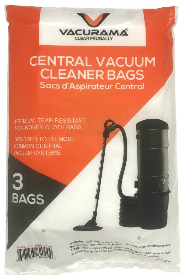 Premium Central Vacuum Bags - Replacement for Beam, Electrolux, Eureka, Kenmore, Mastercraft, White Westinghouse, Nilfisk, Broan, Husky, Star-Brute and Other Central Vac Systems - Non-Woven Cloth Material - Pack of 3 Bags - Image 4