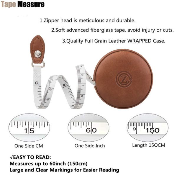 Tape Measure Body Measuring Tape for Sewing Tailor Craft Cloth Tape Measure for Body Medical Measurements Tape 60 Inch/1.5M Dual Sided Retractable Ruler