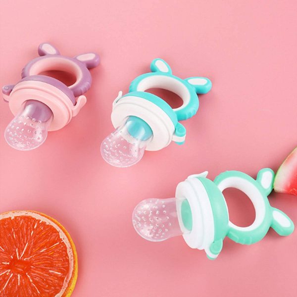 Baby Fresh Food Feeder,Gosear Baby Fruit Feeder Pacifier Soft Silicone Fresh Food Fruit Vegetables Feeder Pacifier Teether Soother with 3 Nipples Teats for Infant Baby Toddlers - Image 5