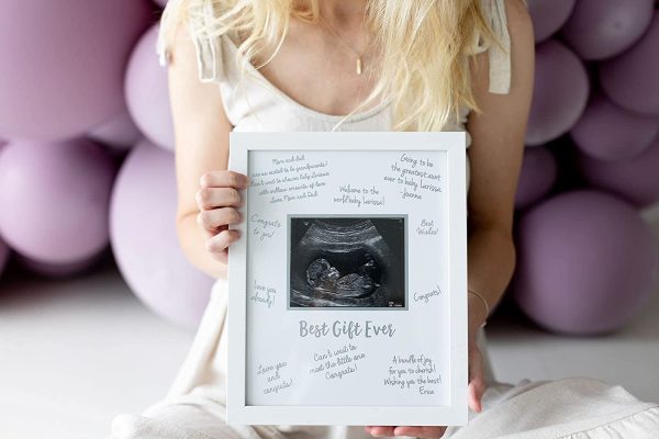 Tiny Ideas Sonogram Signature Frame Guest Book, Perfect for any Baby Registry, Marker Included For Guests to Leave Well-Wishes?M?Great for Celebrating Baby Showers or Birthdays, White - Image 6