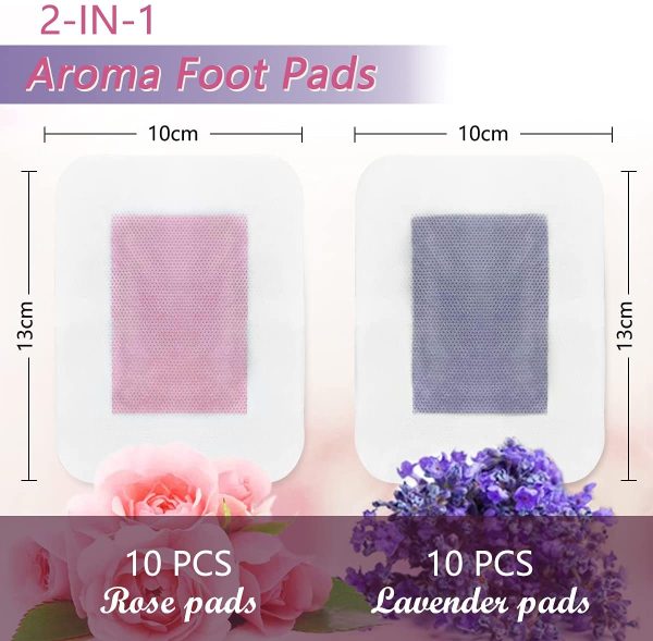 Detox Foot Patch Health Care ??2-in-1 Aroma All-Natural Bamboo Detox Foot Pads to Remove Body Toxins??10 PCS Lavender + 10 PCS Rose??