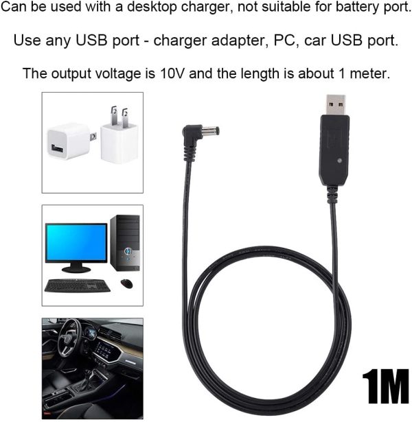 Two Way Radio USB Charger (9-10.8V) Transformer Cable for Baofeng UV-5R UV-82 BF-F8HP UV-82HP UV-9R Plus - Image 3