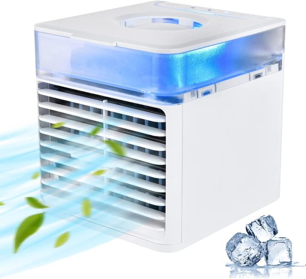 Portable Air Conditioner, Evaporative Air Conditioner Fan with 3 Speeds 7 Colors, Camping AC Unit, Personal Space Air Conditioner Personal Air Cooler Desktop Air Conditioner for Office, Individual Climatiseur Portatif - Image 5