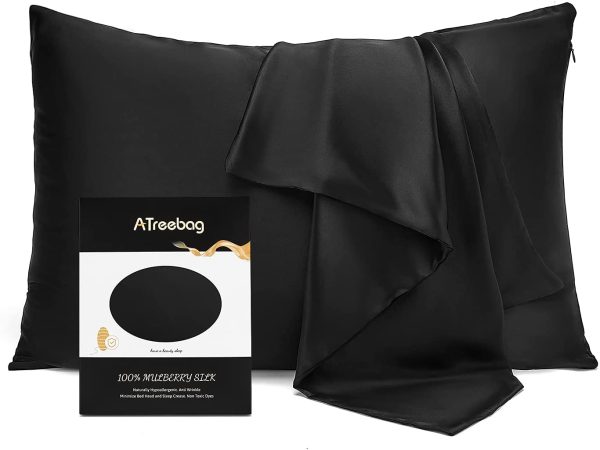 Toddler Kids Pillowcase 100% Mulberry Silk, Hypoallergenic Soft Smooth Baby Pillow Cover fits 13x18 12x16, Skin and Hair Benefits for Boys and Girls with Gift Box ( Black,1pc,13"x18" ) - Image 2