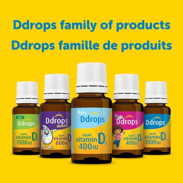 Baby Ddrops 400 IU 90 drops - Daily Vitamin D Liquid for Infants - Supports Strong Teeth & Bones in Newborn Babies, Easy-to-Use, No Preservatives, No Sugar, Non-GMO, Allergy-friendly - Image 3