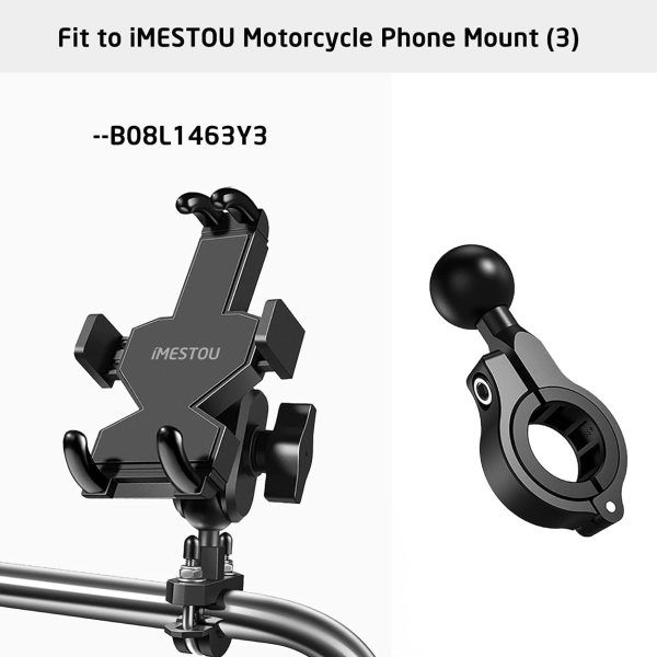 2PCS Aluminium 1" Ball Base for Handlebar Mounts, iMESTOU Ball Adapters Fit for Ram/iMESTOU Phone Mounts with 1" Ball Sockets - Image 7