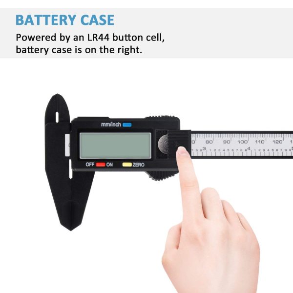 ADORIC Digital Caliper Caliper Measuring Tool Vernier Calipers with Inch/MM Conversion Large LCD Screen 0-6Inch/150mm Auto-Off Carbon Fiber Gauge - Image 6