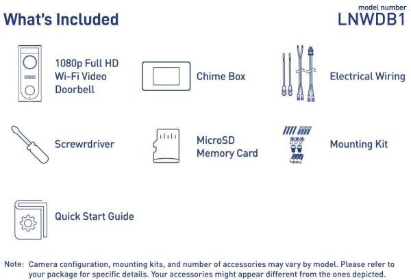 Lorex 1080p Wi-Fi Video Doorbell Security Camera with Motion Detection | IR Night Vision | Ultra-Wide Angle Lens & 2-Way Talk ?M?Includes 16GB SD Card [Requires existing doorbell Wiring]