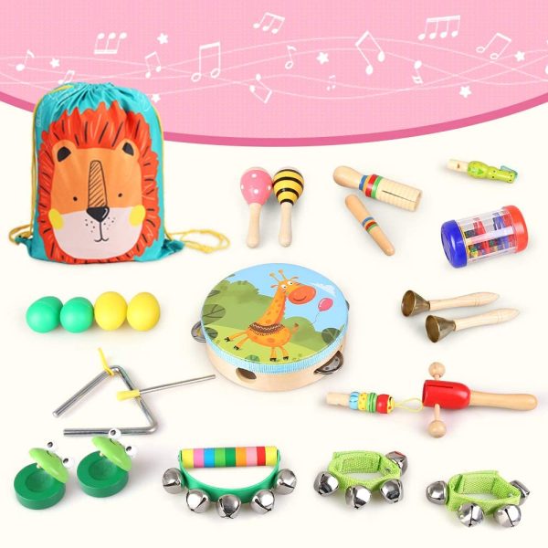 kramow Toddler Musical Instruments Toys 23PCS Wooden Percussion Instruments Set Education Musical Toys Gifts for Baby Kids - Image 6