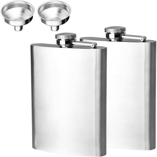 Portable Hip Flask Set of 2, 8 oz Alcohol Flasks with Hip Flask Funnel for Men and Women, Used for Storing Drinks and Liquor - Image 6