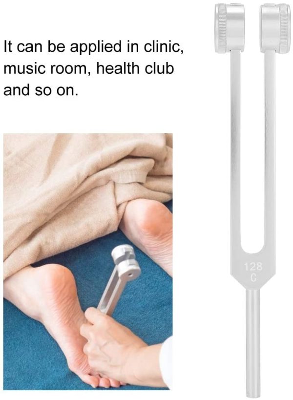 128Hz Tuning Fork Instrument,Tuning Fork, New Premium Grade Aluminium Alloy Diagnostic Ear Tuning Fork Sensory Tuning Fork, Sound Massage Hearing Applied In Clinic Music Room Health Club