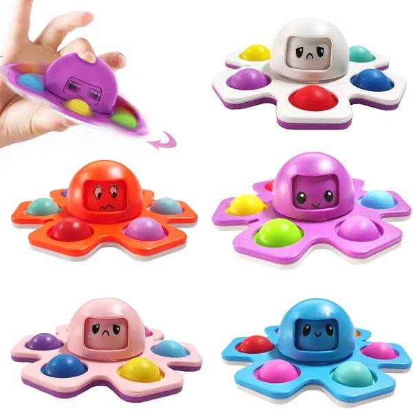 5PC Face-Changing Octopus Pop Fidget Spinner Toys,Simple Dimple Sensory Toy to Stress Reduction and Anxiety Relief Hand Toy Suitable for Adults and Children - Image 6