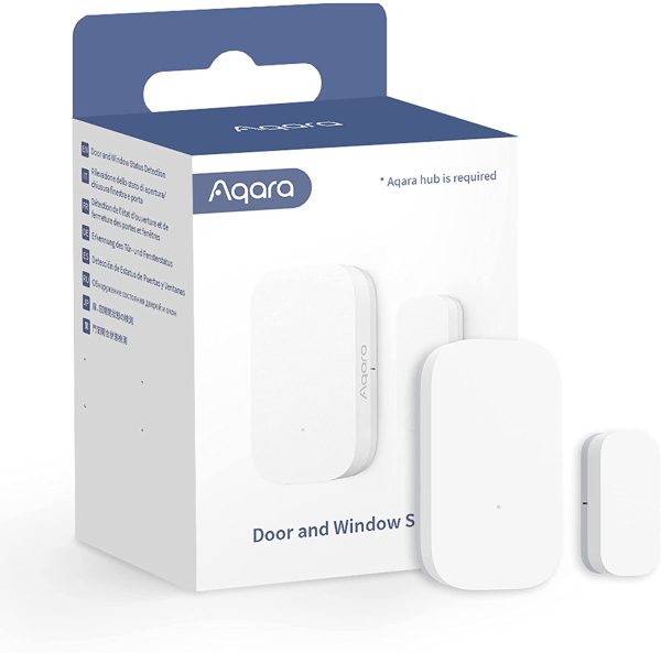 Aqara Door and Window Sensor, REQUIRES AQARA HUB, Zigbee Connection, Wireless Mini Contact Sensor for Alarm System and Smart Home Automation, Compatible with Apple HomeKit, Alexa, Works With IFTTT