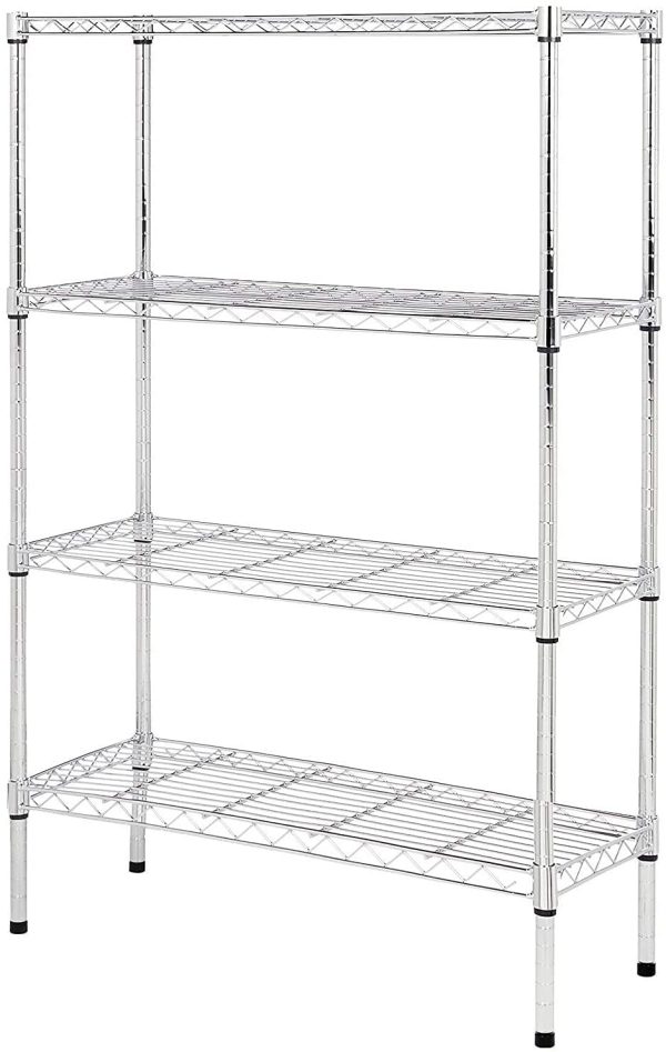 AmazonBasics 4-Tier Wire Storage Shelves Rack, Chrome