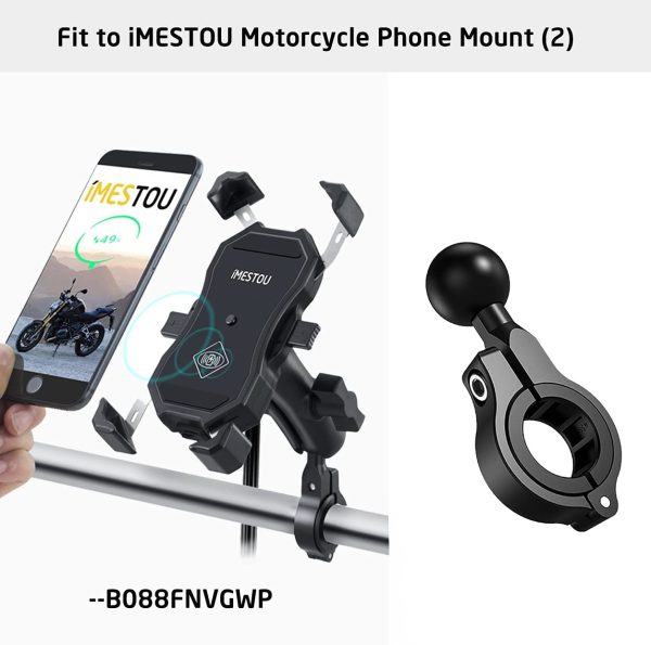 2PCS Aluminium 1" Ball Base for Handlebar Mounts, iMESTOU Ball Adapters Fit for Ram/iMESTOU Phone Mounts with 1" Ball Sockets - Image 2