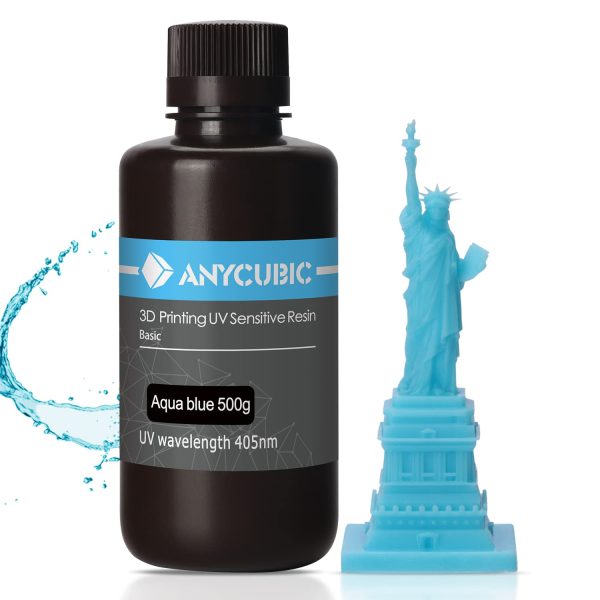 ANYCUBIC 3D Printer Resin, 405nm UV-Curing Resin, Fast Curing Photopolymer Resin for SLA/LCD 3D Printer(Aqua Blue 500 G) - Image 6