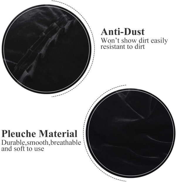 Upright Piano Cover, Colorfast Pleuche Full Piano Dust Proof Decorated Cover(Black) - Image 3