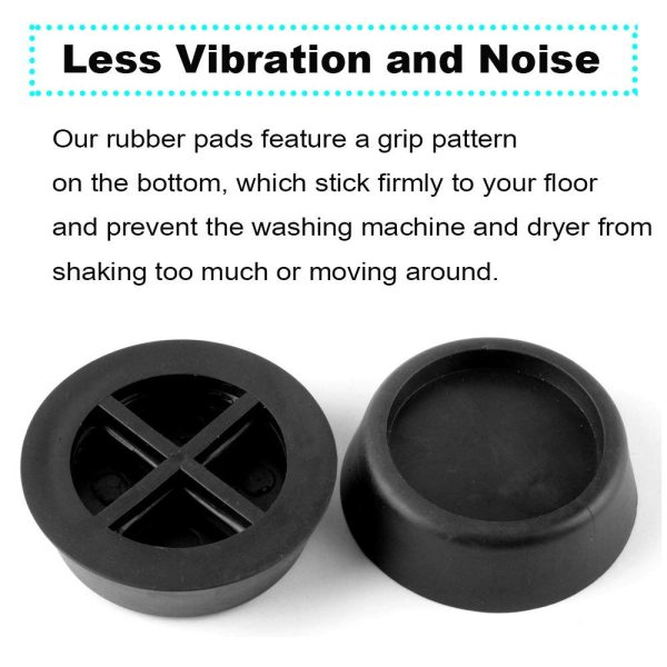 Podoy Washing Machine Anti Vibration Pads for Washer Dryer Air Conditioner Treadmill Compressor Furniture Rubber Isolation Pads Vibration Damping Pads Anti Walk Pads Universal Size-8 Pack