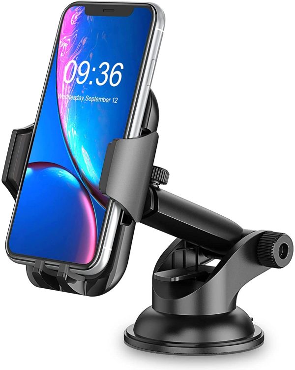 Car Phone Holder, TEUMI 360° Rotate Long Arm [Extra Sticky Pad] Cell Phone Holder Car Dashboard & Windshield, Car Phone Mount Compatible with iPhone 13 Pro Max/12/11/XS/XR/8, Samsung Galaxy S20/Note20 - Image 3