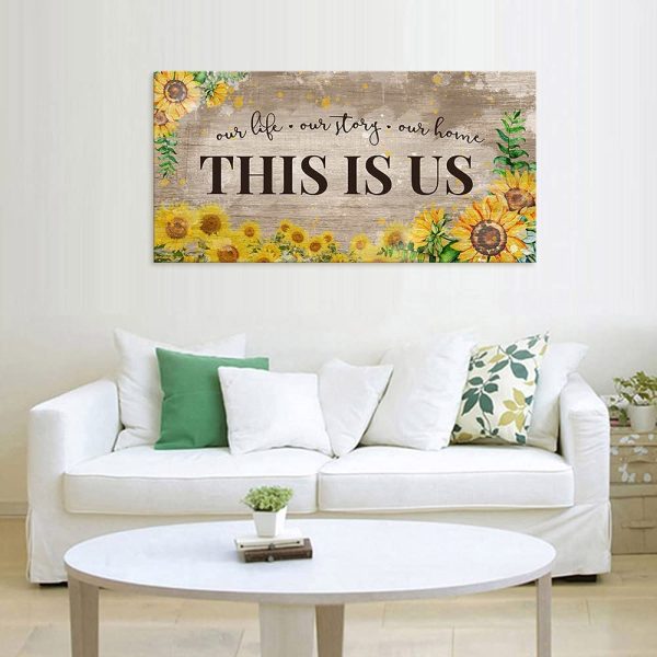 This is Us Inspirational Canvas Wall Art for Living Room Wall Decor, Family Motivational Canvas Prints Artwork, This is Us Quotes Poster Print Pictures Wall Art Decoration, 50cm x 100cm - Image 4