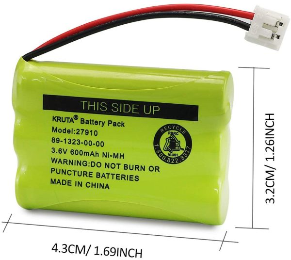 27910 Cordless Phone Battery Pack Compatible with AT&T 89-1323-00-0 Motorola SD-7501 Vtech 27910 I6725 RadioShack 23-959 Home Handset 3.6V Ni-MH - Image 3