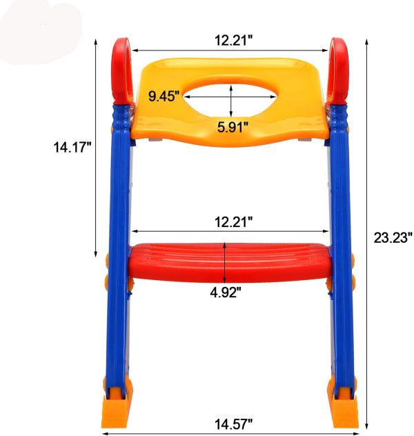 Potty Training Toilet Seat with Step Stool Ladder for Kids Children Baby Non-Slip Wide Steps - Image 3