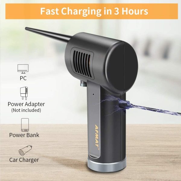 Computer Air Duster for Keyboard Cleaning, Rechargeable 6000mAh Battery, Powerful 33000 RPM, 10W Fast Charging, for Electronics, Computers - Image 6