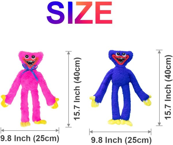 Huggy Wuggy Plush,15.7''/40cm Plushie Doll Cute Soft Toys Stuffed for Kids Birthday,Christmas,Party Gift ( Pack (Blue+Pink)) - Image 5