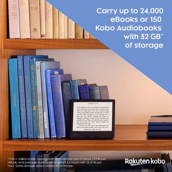 Kobo Libra 2 | eReader | 7??Glare Free Touchscreen | Waterproof | Adjustable Brightness and Color Temperature | Blue Light Reduction | eBooks | WiFi | 32GB of Storage | Carta E Ink Technology | Black - Image 3