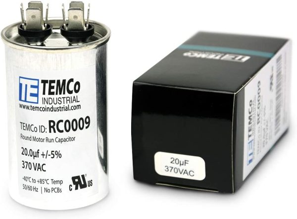 TEMCo 20 uf/MFD 370 VAC Volts Round Run Capacitor 50/60 Hz AC Electric - Lot -1 (Optional uf/MFD, Voltage and Lot Quantities Available) - Image 2