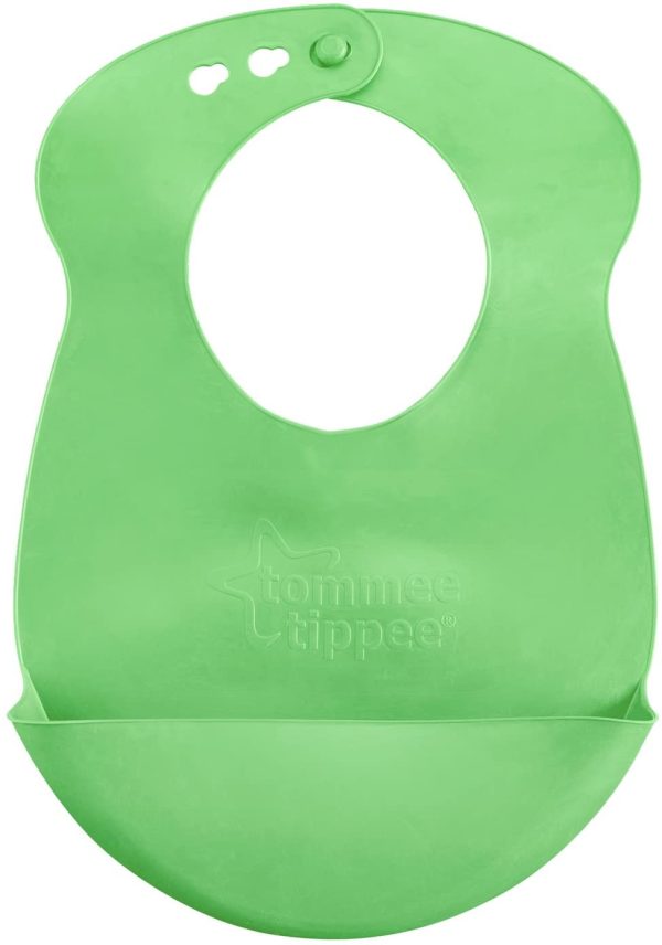 Tommee Tippee Easi-Roll Up Bib, BPA-free Crumb & Drip Catcher, Blue & Green, 2 Count (1 Pack) - Image 5