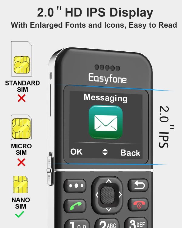 T100 4G LTE Big Button SIM-Free Unlocked Senior Mobile Phone, Emergency SOS Button with GPS, Hearing Aid Compatible, 1500mAh Battery for Long Standby Time with Easy-to-Use Charging Dock - Image 5