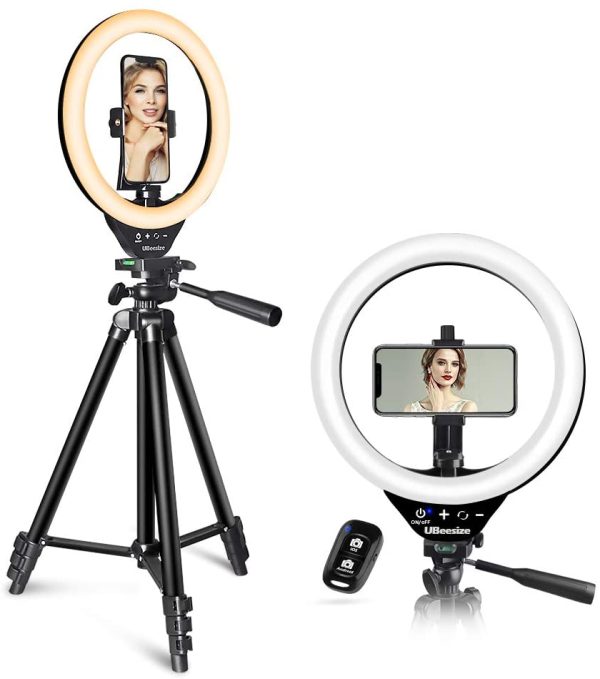 UBeesize 10’??LED Ring Light with Stand and Phone Holder, Selfie Halo Light for Photography/Makeup/Vlogging/Live Streaming, Compatible with Phones and Cameras (2020 Version) - Image 4