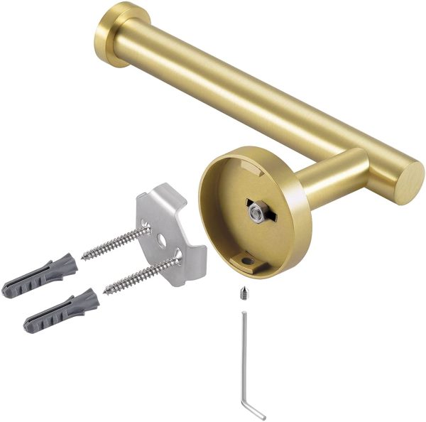 KES Gold Toilet Paper Holder Toilet Roll Holder for Bathroom Lavatory 304 Stainless Steel Wall Mount Brushed Brass, A2175S12-BZ