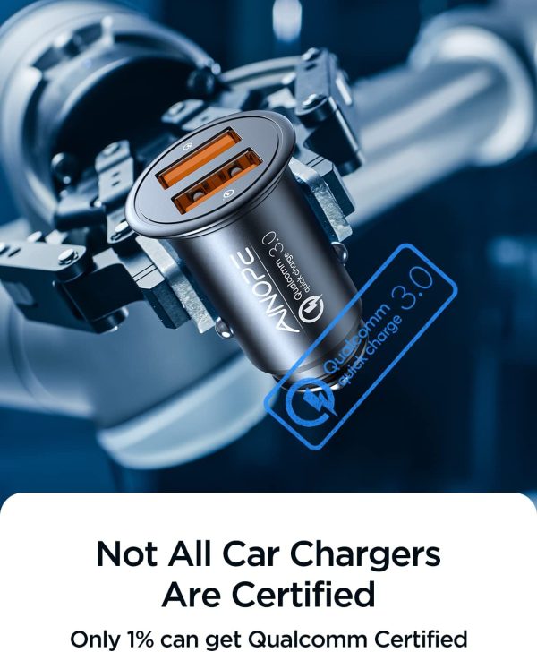 Car Charger Adapter,  36W/6A USB Car Charger Quick Charge [Dual QC3.0 Port] iPhone Car Charger [All Metal] Mini Cigarette Lighter Adapter for iPhone 13/12/11,Galaxy S22/21/20/ and All Phones