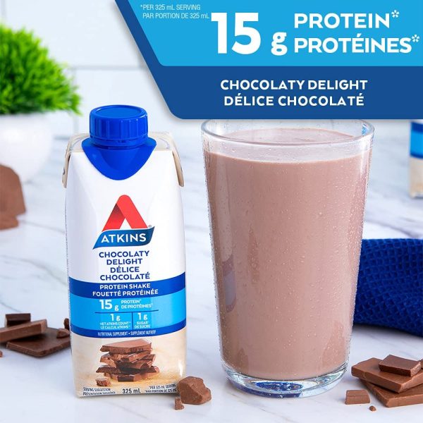 Atkins Advantage Shakes, Chocolaty Delight, 1g Sugar, Keto-Friendly, High Protein, 1.3 Liter - Image 9