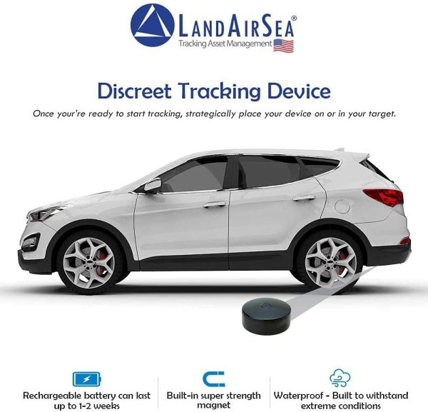 LandAirSea 54 GPS Tracker, USA Manufactured, Waterproof Magnet Mount. Full Global Coverage. 4G LTE Real-Time Tracking for Vehicle, Asset, Fleet, Elderly and More. Subscription is Required, Black - Image 2